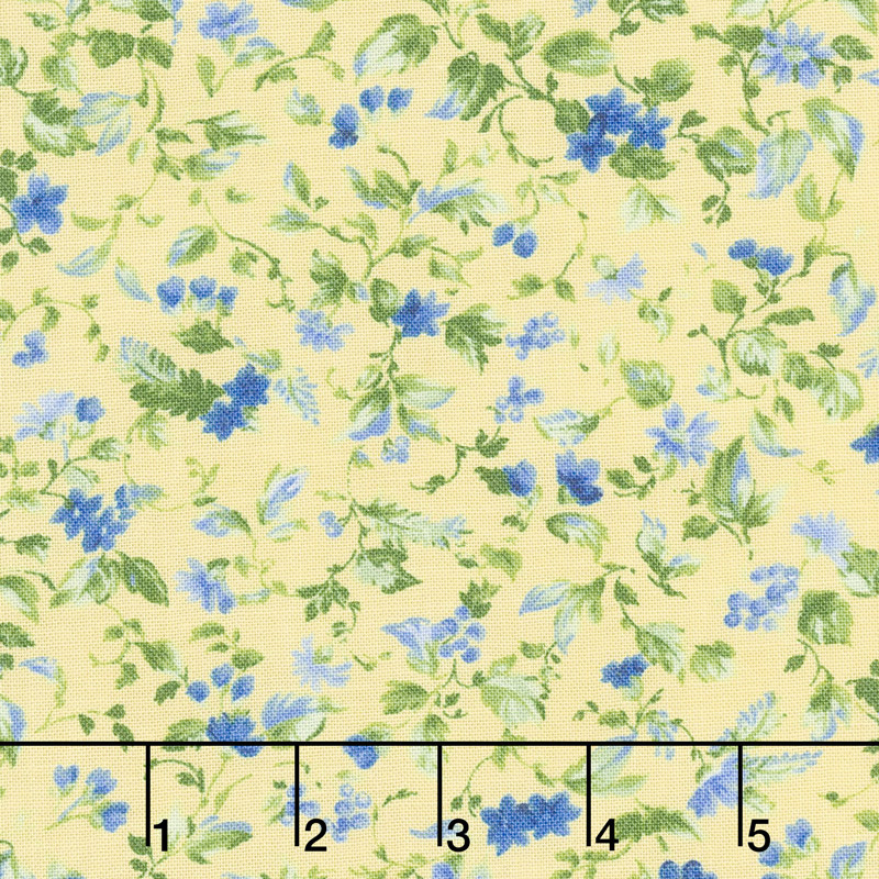 Summer Breeze VI - Flowers & Vines Yellow Yardage