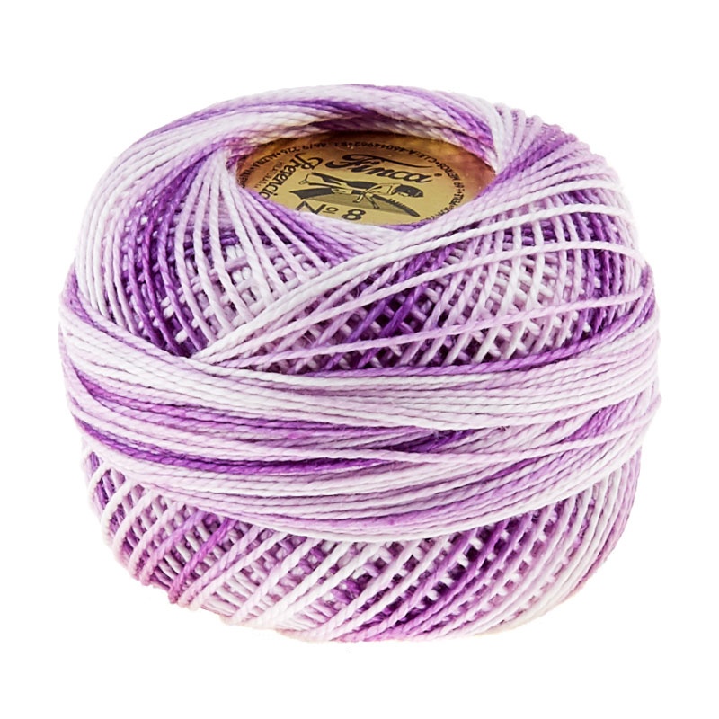 Perle Cotton Thread Size 8 Variegated Lavender Lace