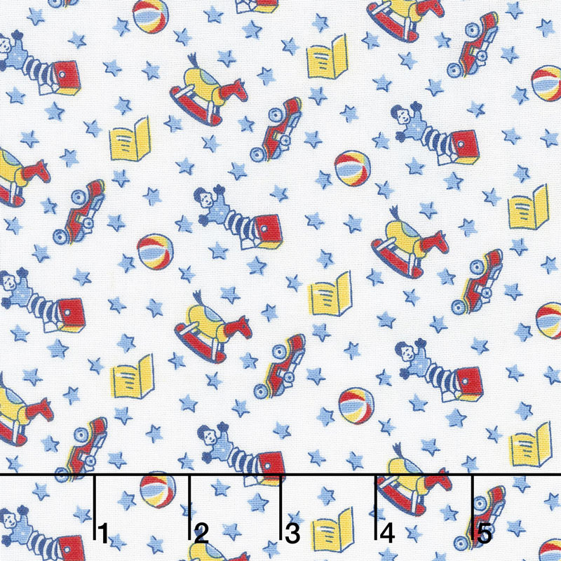 Storybook Sleepytime - Toys Blue Yardage