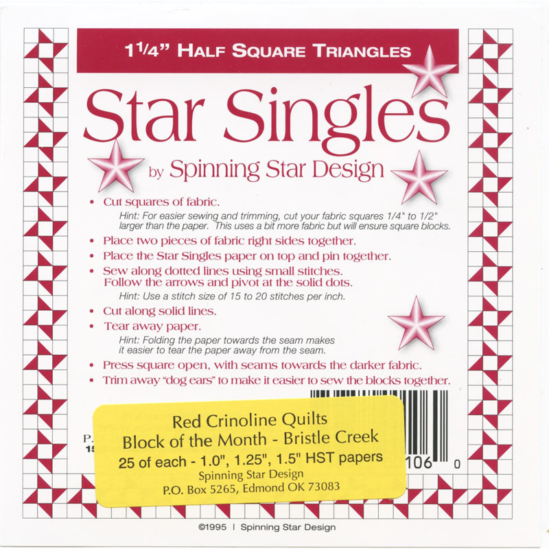 Bristle Creek Farmhouse Block of the Month Star Singles Pack