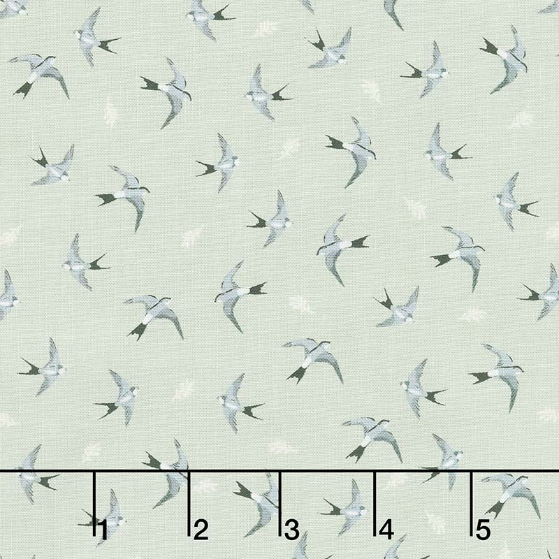 Gingham Farm - Birds Sage Yardage