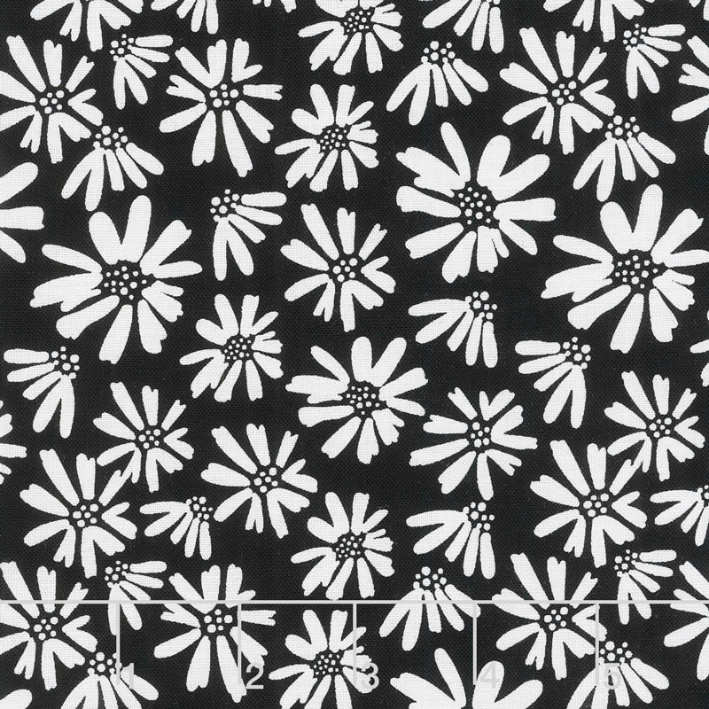 Juniper - Daisy Black Yardage