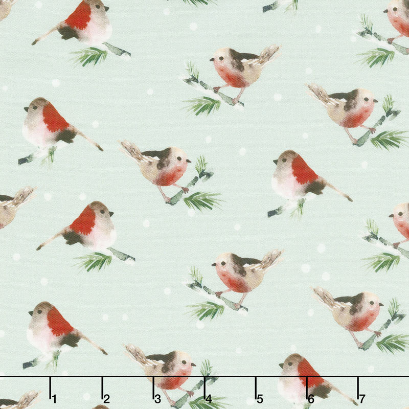 Winter Woods - Birds in Gray Yardage