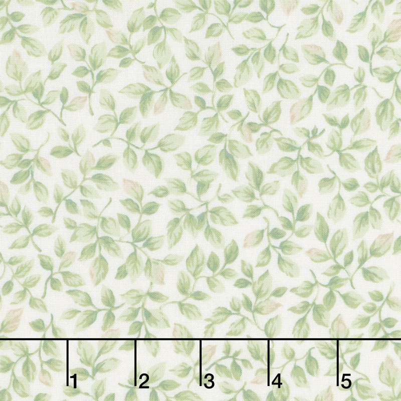Eaton Place - Leaves Ivory Yardage