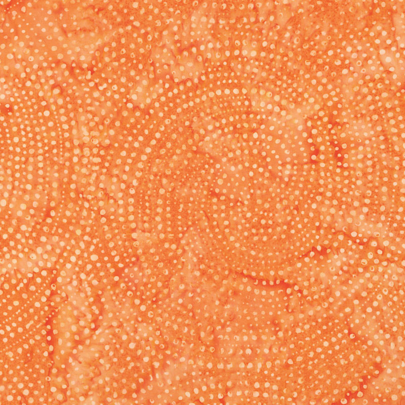 Tonga Batiks - Colorwheel Rainbow Dotty Spiral Melon Yardage