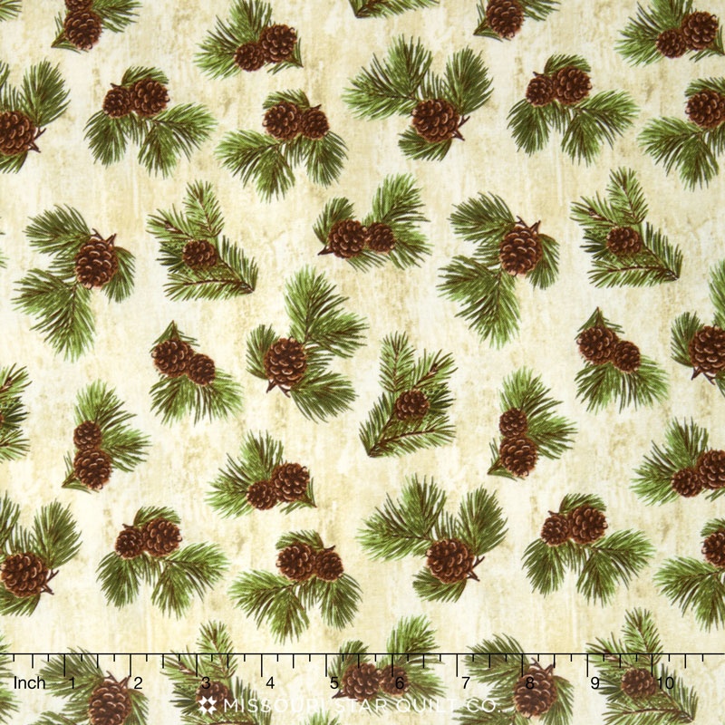 Majestic Outdoors - Majestic Pinecones White Yardage