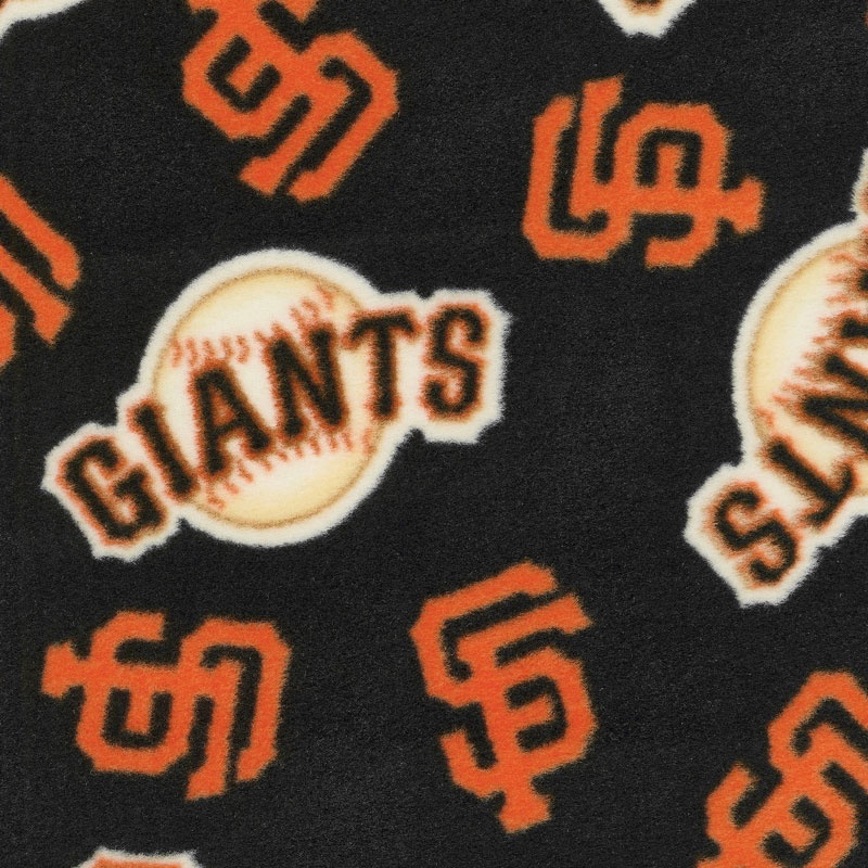 MLB Fleece - San Francisco Giants Black/Orange Yardage