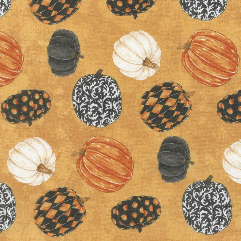 Raven's Claw - Rolling Pumpkins Orange Multi Yardage