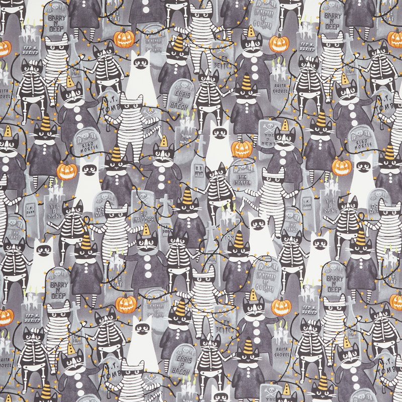 So Adora-Boo! - Cemetery Gray Glow in the Dark Yardage