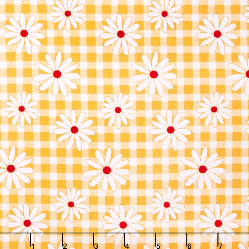 Gingham Girls - Gingham Daisy Yellow Yardage