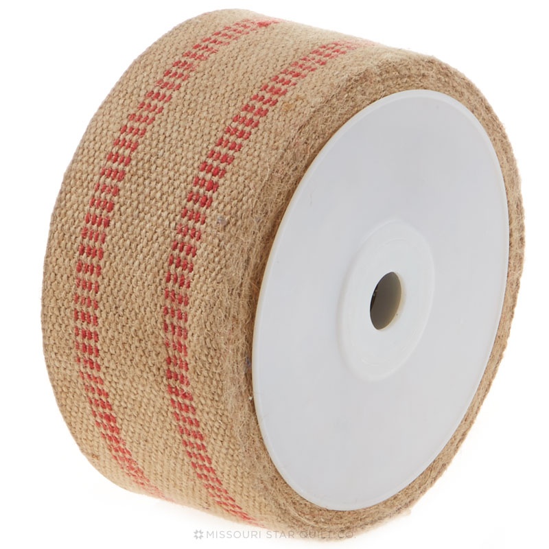 Jute bing 3.5" Wide with Red Stripes Wrights