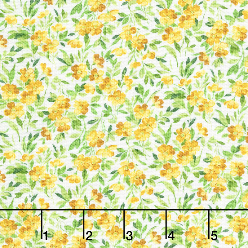 Summer Breeze V - Buttercup Ivory Yardage