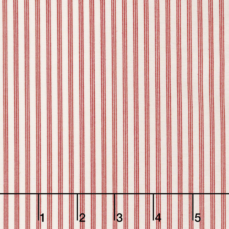 Star & Stripe Gatherings - Triple Stripe Ivory Red Yardage