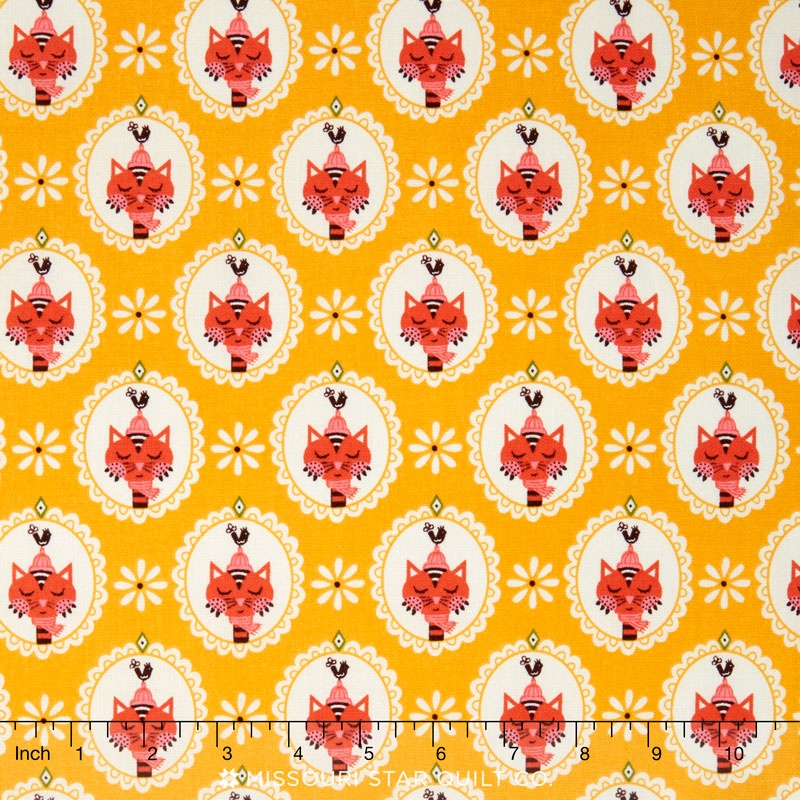Vintage Kitchen - Cat Yellow Yardage