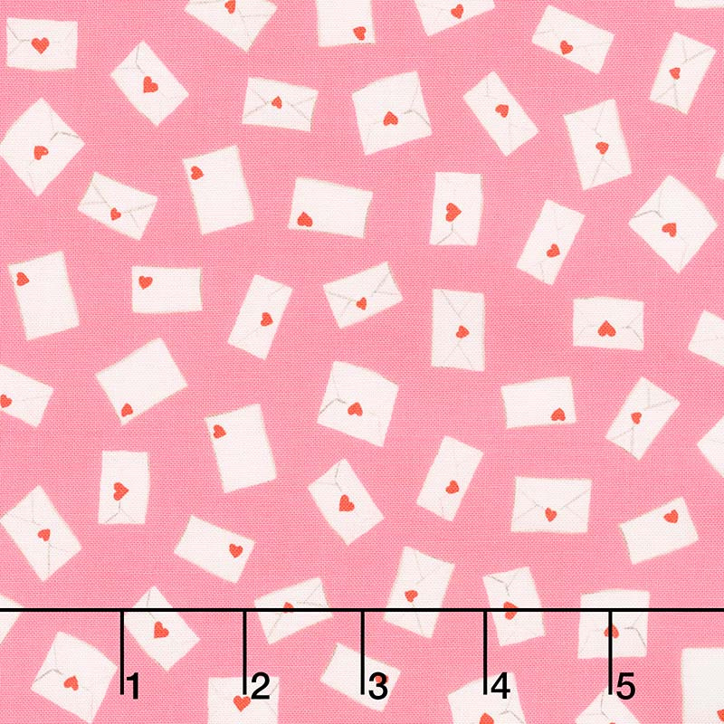 Love Letters - Envelopes Pink Yardage