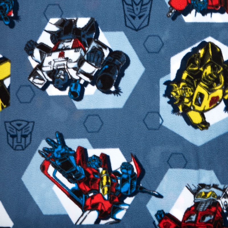 Fleece Licensed - Transformers Polygons Blue Yardage