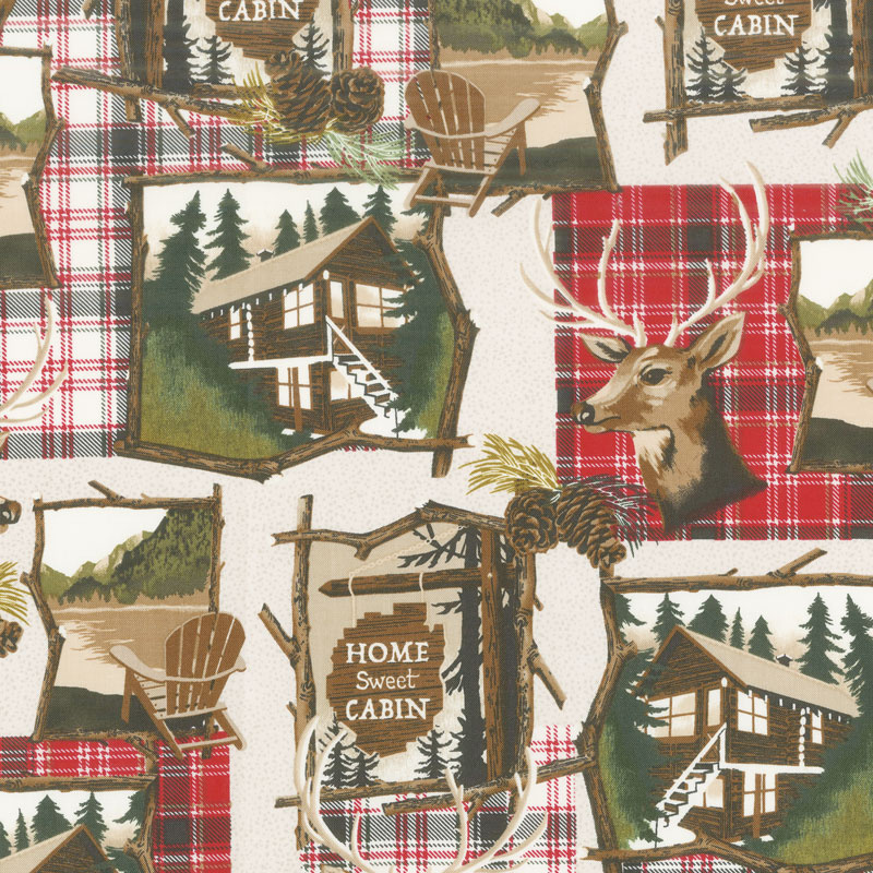 Home Sweet Cabin - Home Sweet Cabin Khaki Yardage