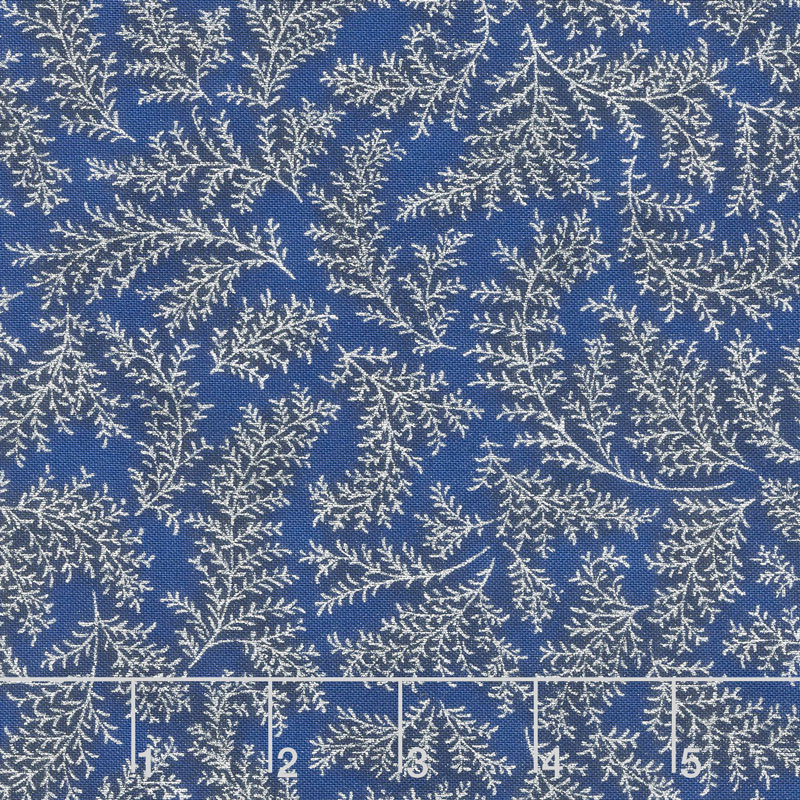 Holiday Flourish 12 - Peacock Twig Navy Metallic Yardage