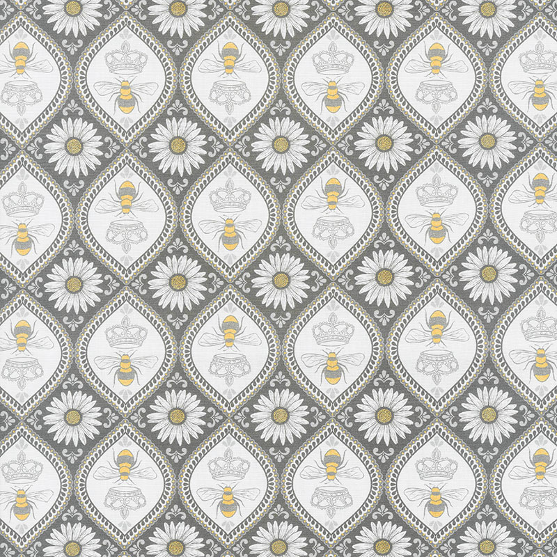 Queen Bee - Hive Queen Charcoal Yardage