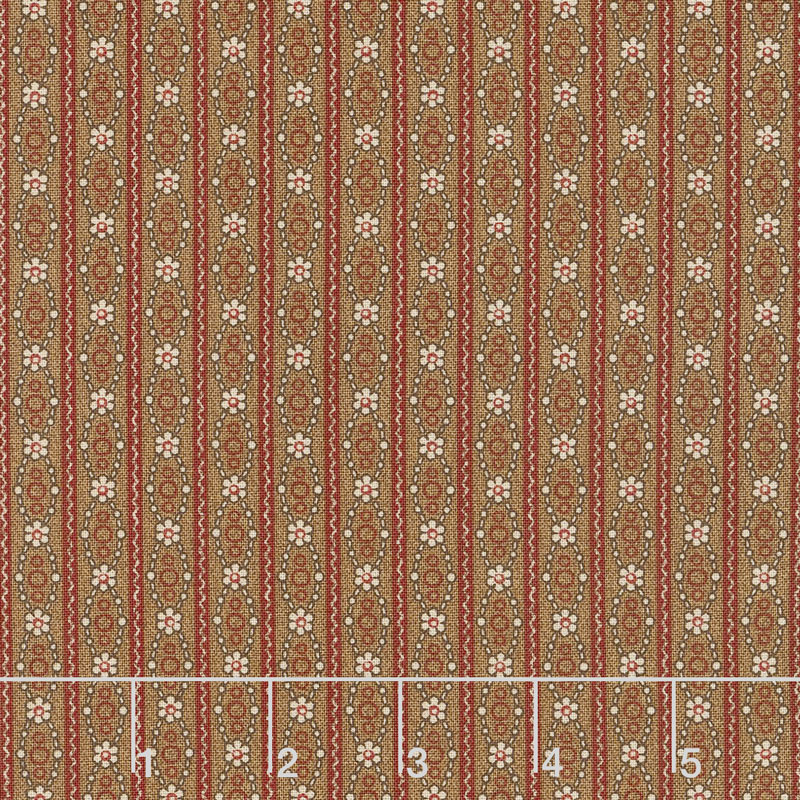 Hickory Road - Stripe Medium Brown Yardage