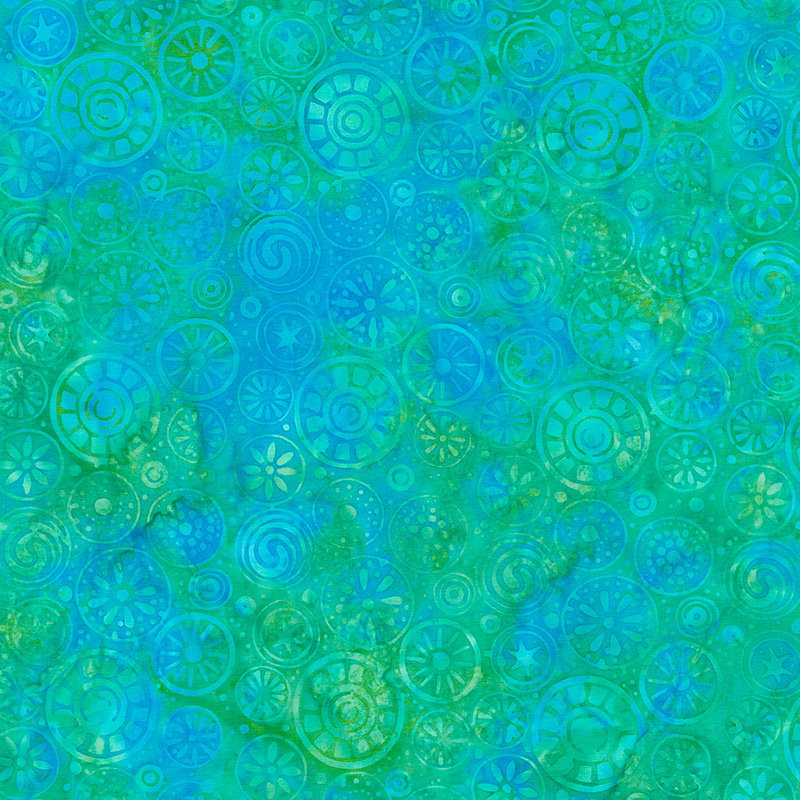 Petal Party Batiks - Beads Aquamarine Yardage