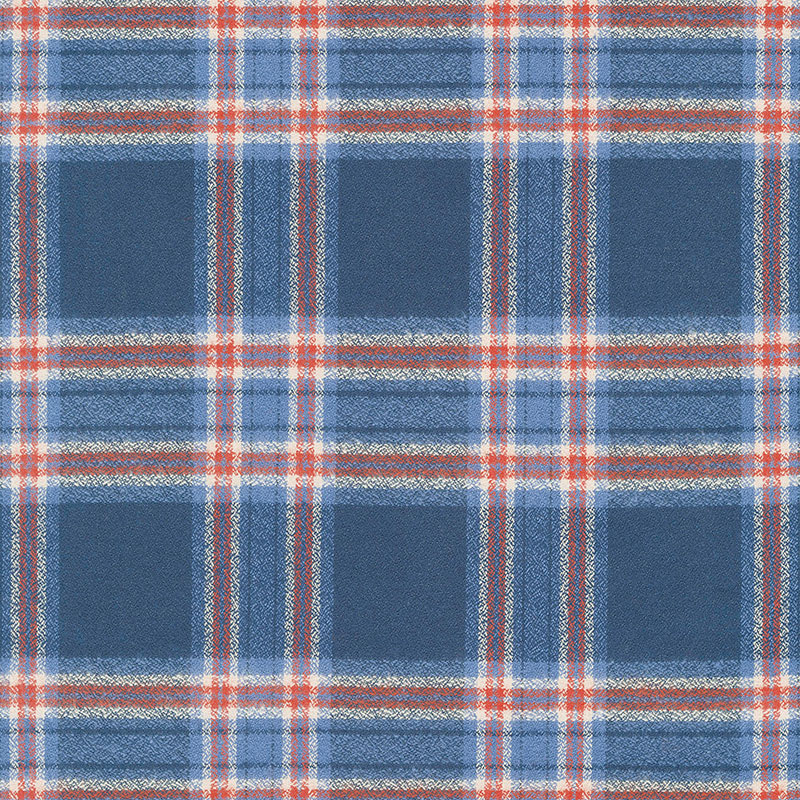 Mammoth Flannel Plaid Americana Blue Yardage Robert Kaufman F...
