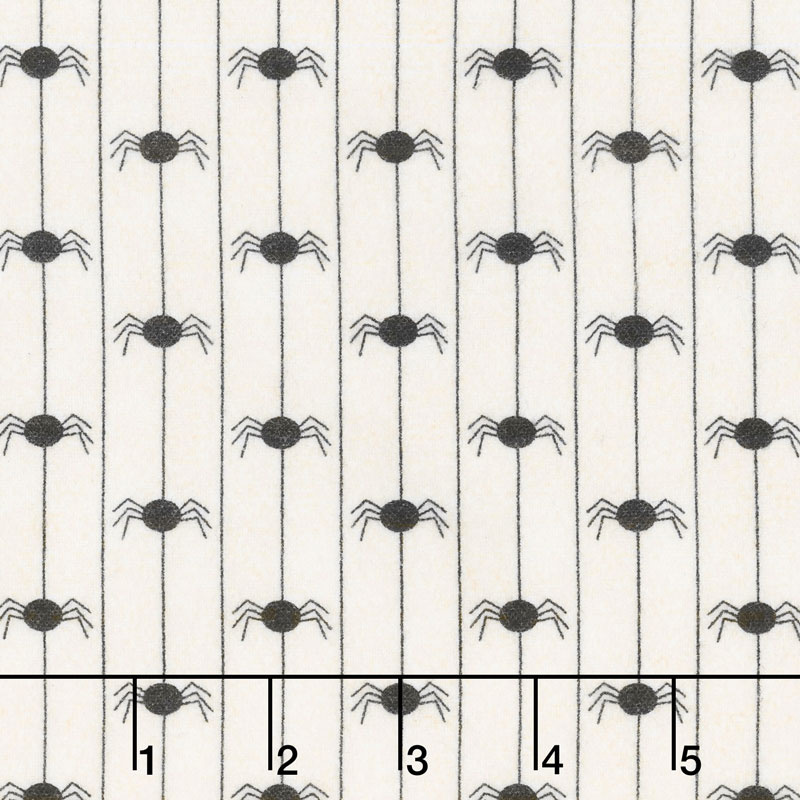 Happy Jacks & Friends - Spider Stripe Cream Flannel Yardage