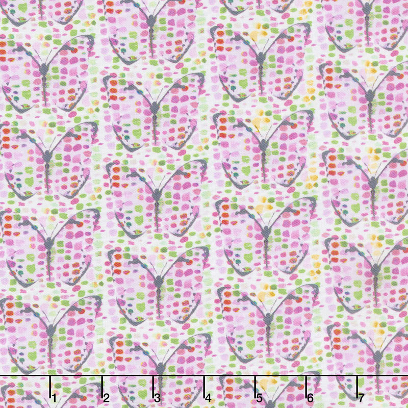 Blossom - Dot Butterflies Foam Digitally Printed Yardage