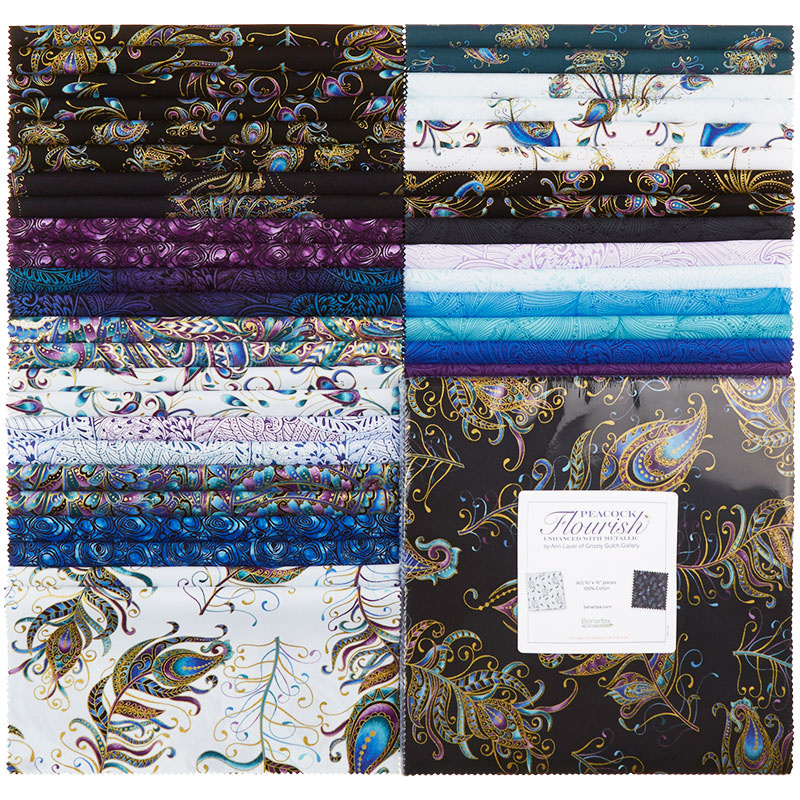 Peacock Flourish 10" Squares