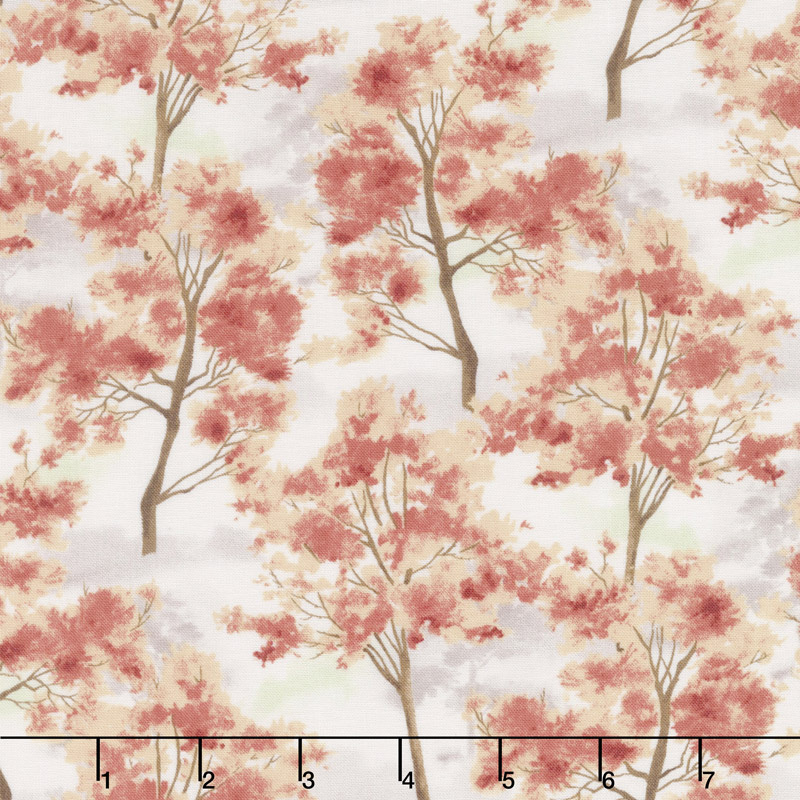 Deer Meadow - Trees Tan Rust Yardage