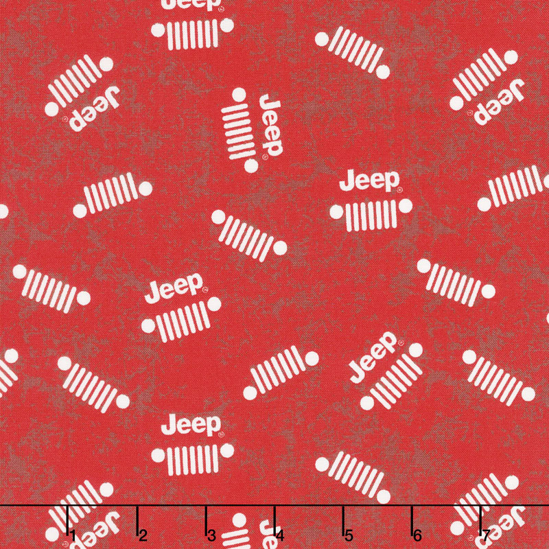 Jeep in the Wild - Jeep Logo Red Yardage