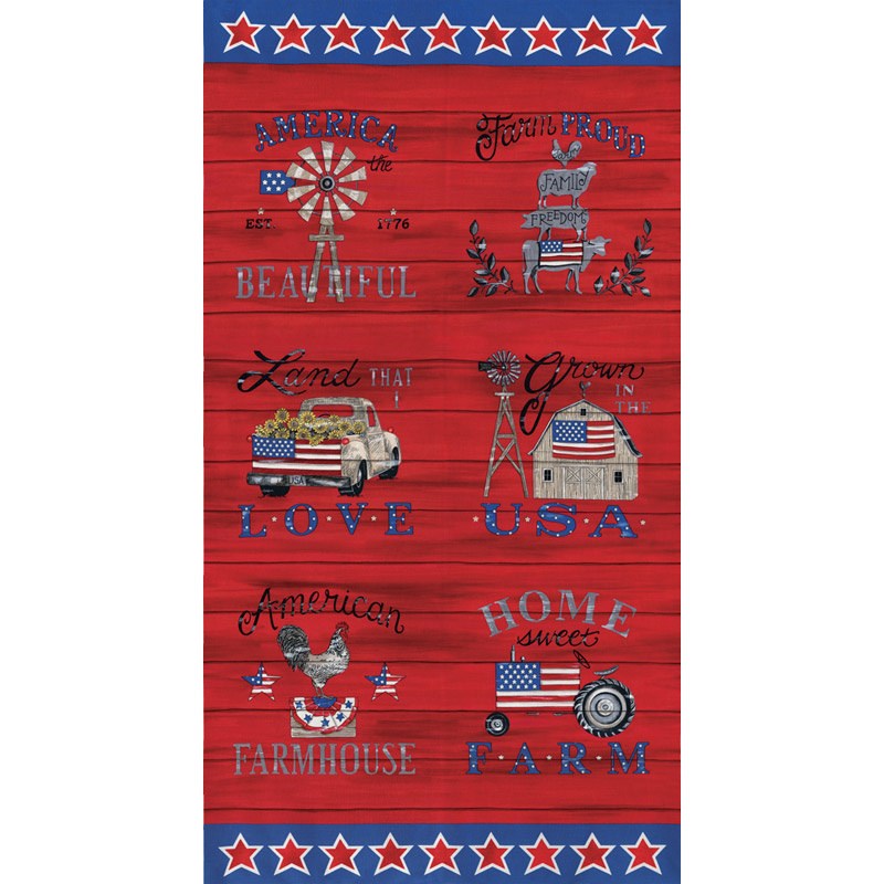 Land That I Love - Farm Patriotic Red Panel
