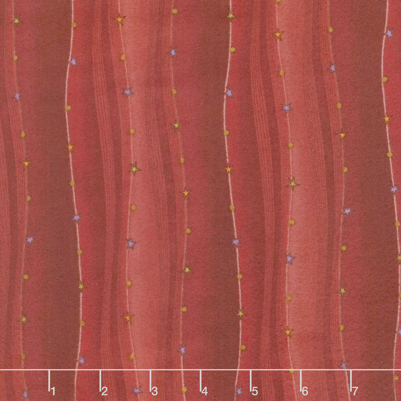 Folk Art Flannels 2 - Wavy Stripe Red Yardage