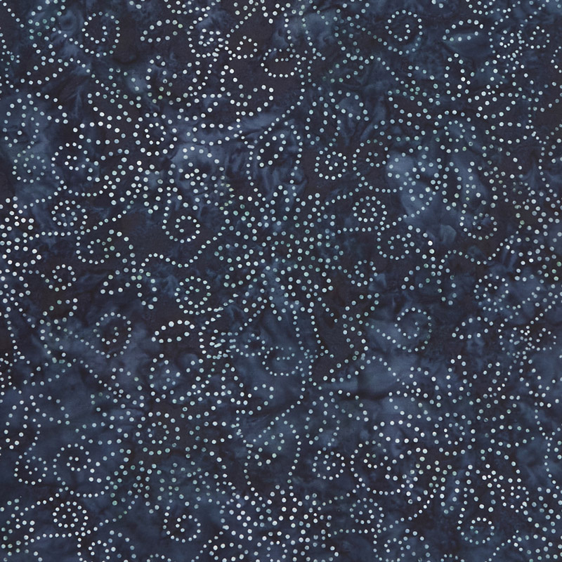 Kaleidoscope Floral Batiks - Dark Blue Black Yardage