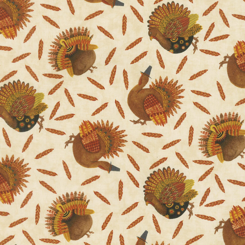 Give Thanks II - Turkey Ivory Yardage