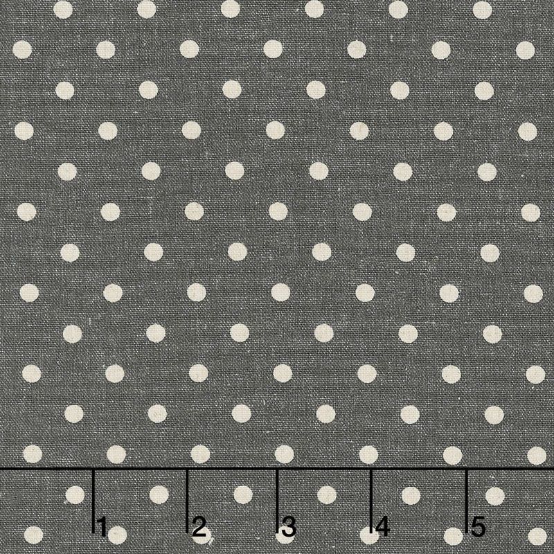 Linen Mochi Dot - Dot Lead Linen Yardage