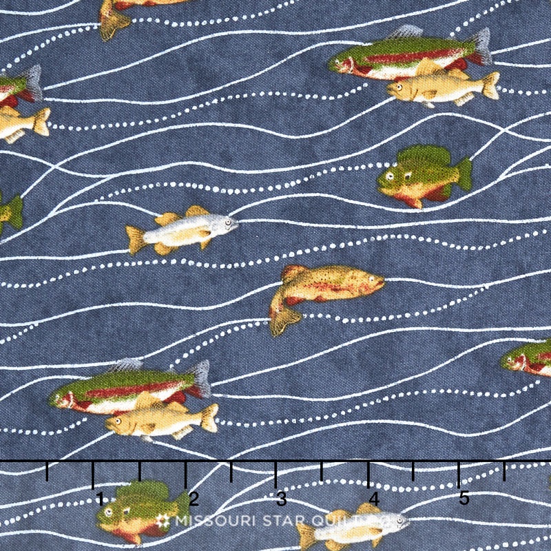 River Journey - Fishing Slate Blue Yardage