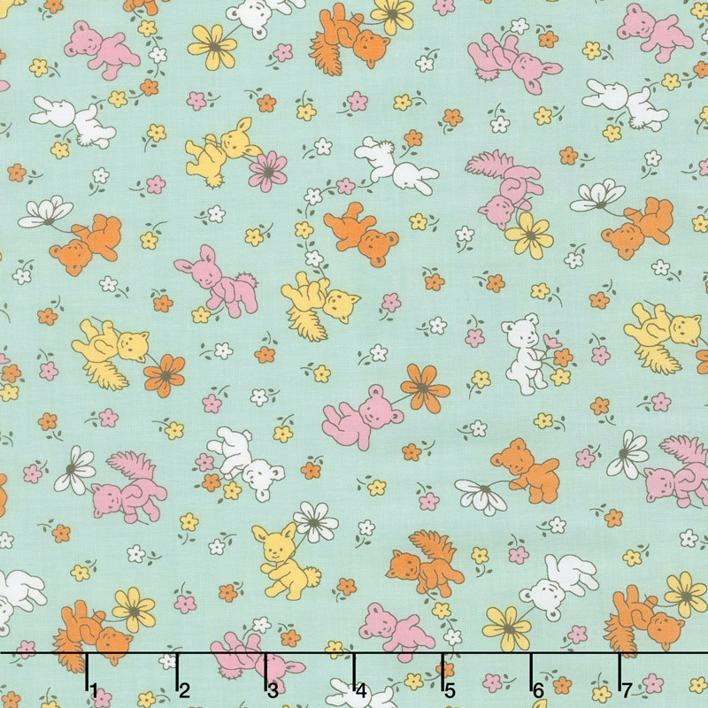 Naptime 3 - Animals Aloe Yardage