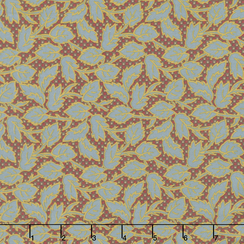 Baltimore House - Wandering Vine Teal Brown Yardage