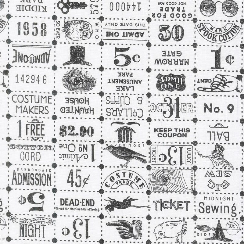 Costume Maker's Ball - Ticket Grid Cream Yardage