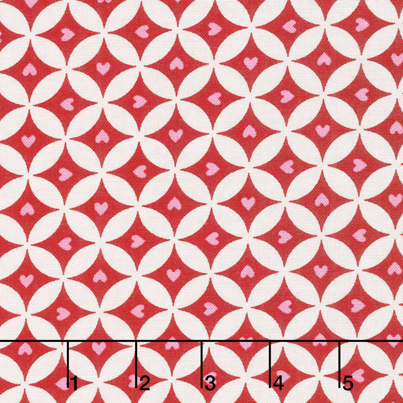 Love Grows - Circles of Love Romantic Red Yardage