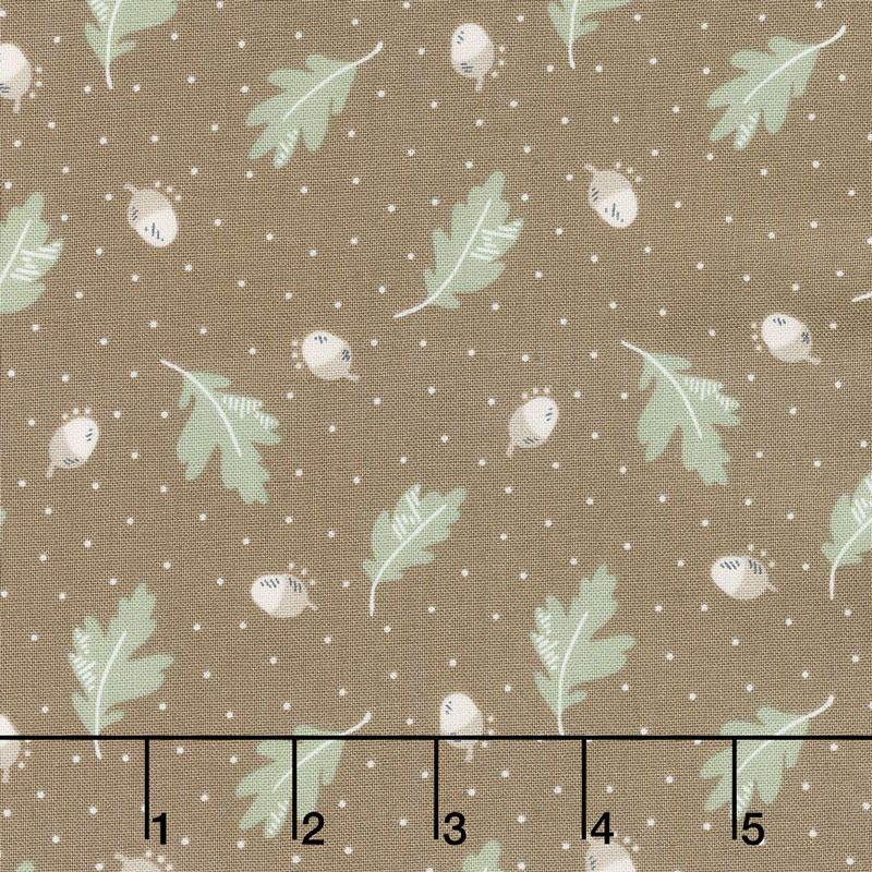 Harvest Road - Floating Acorn Chestnut Yardage