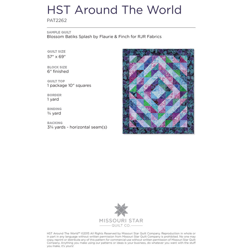 Half Square Triangles Around the World Quilt Pattern by Missouri
