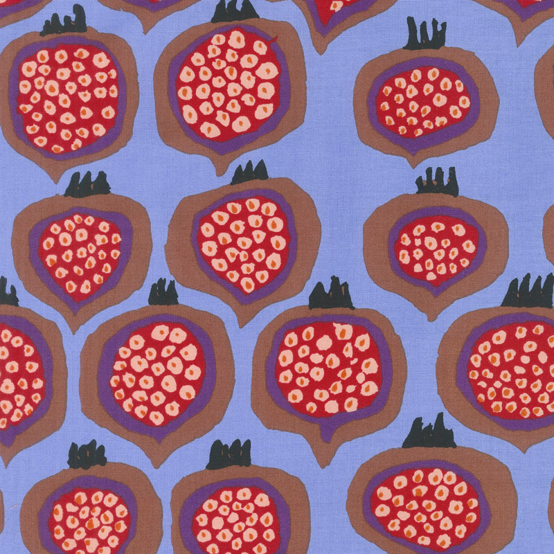 Kaffe Fassett Collective Spring 2018 - Dark Pomegranate Blue Yardage