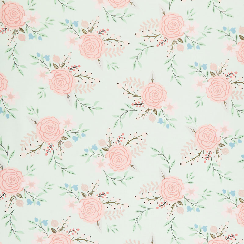 Bliss - Main Mint with Rose Gold Sparkle Yardage