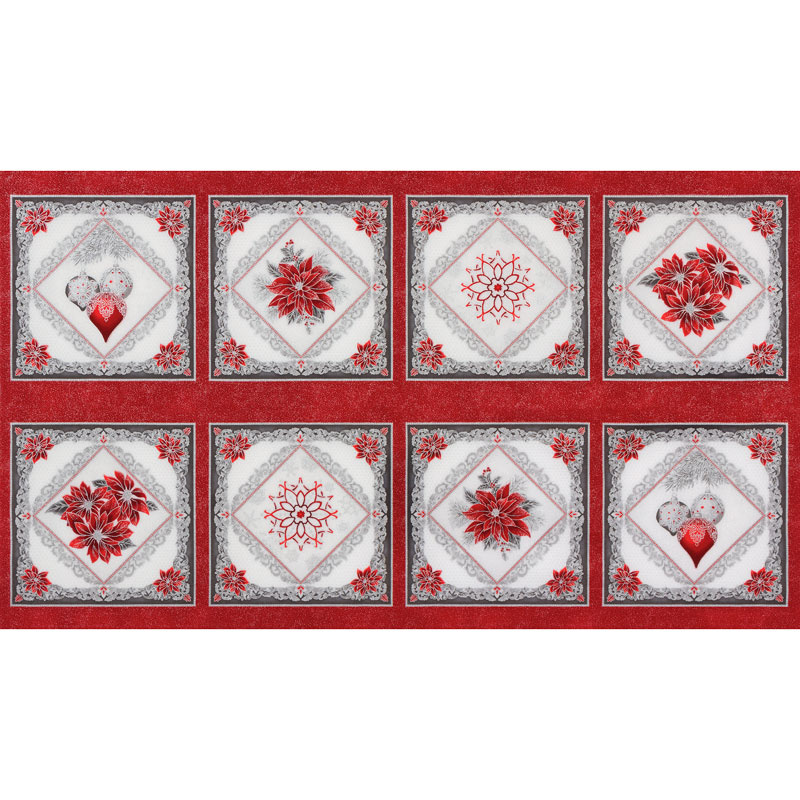 Holiday Flourish 12 - Scarlet Snowflakes Metallic Panel
