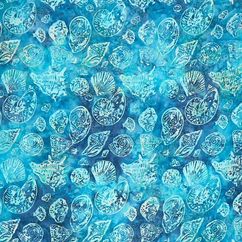 Tonga Batiks - Beach Sea Conches Deep Yardage
