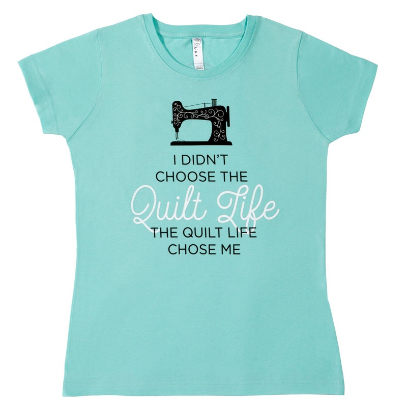 I Didn't Choose the Quilt Life 3X-Large Women's Fitted Crew Neck T-Shirt - Chill