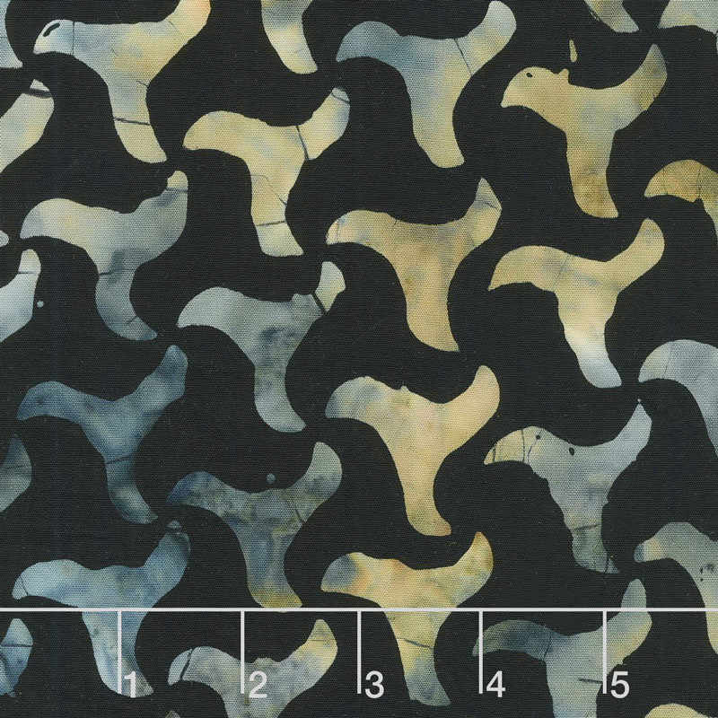 Tonga Batiks - Boathouse Ocean Waves Ebony Yardage