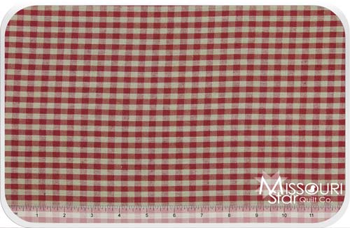 Homespun - Red/Teadye Little Square Check Yardage for Dunroven House